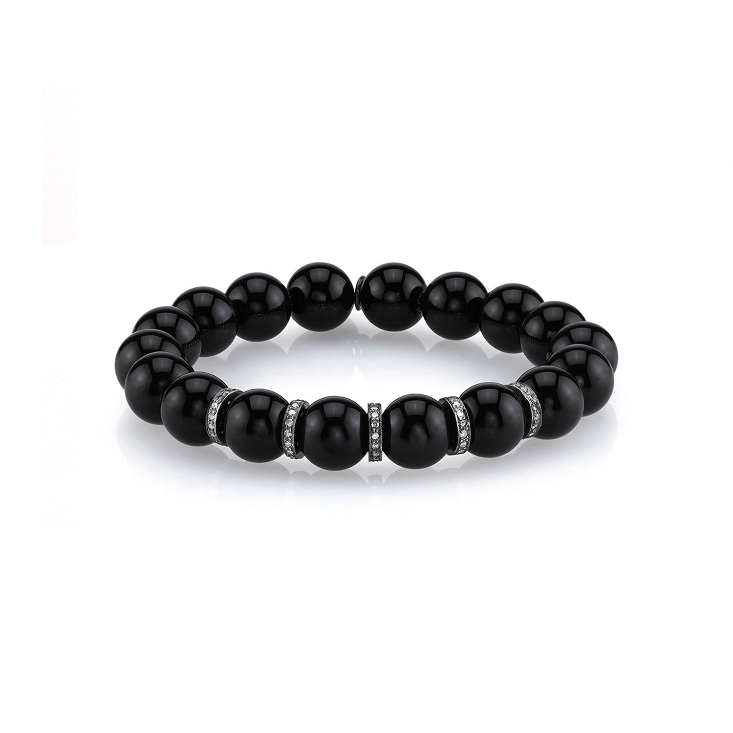 Black Onyx Bracelet with Round Diamond Bead – Sheryl Lowe