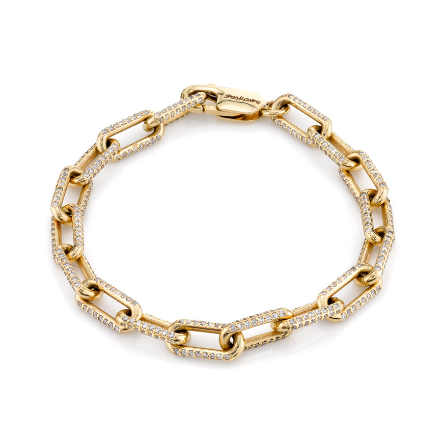 14k Gold Diamond Long Link Bracelet – Sheryl Lowe
