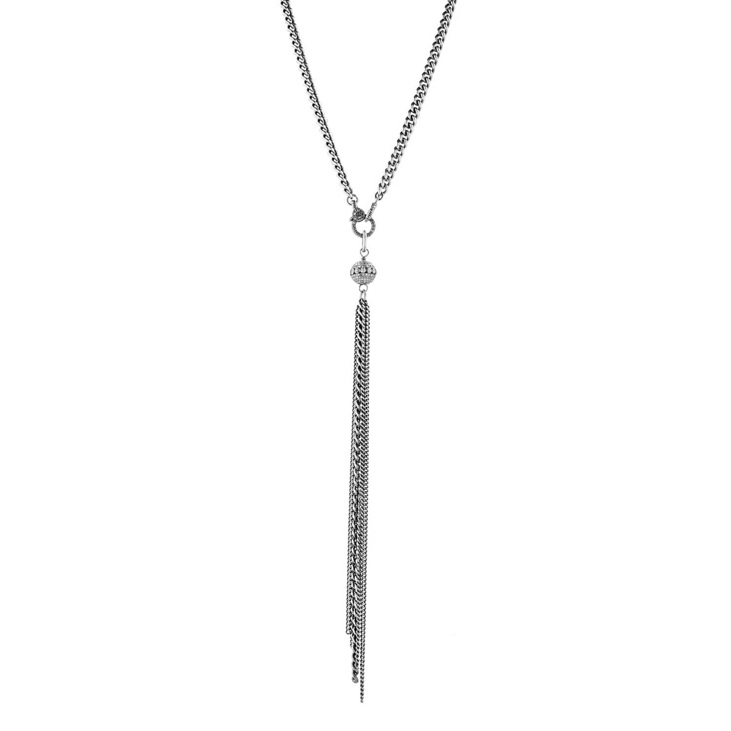 Elognating Diamond Fringe Necklace