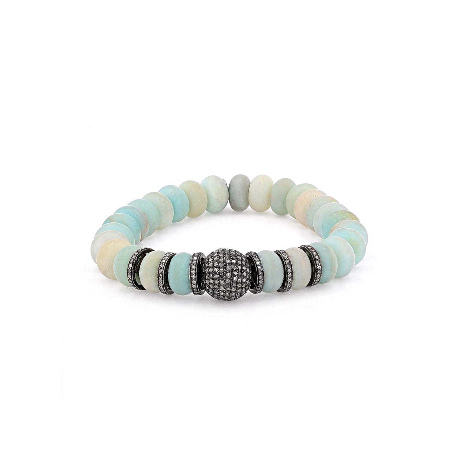 Matte Amazonite Bracelet with Diamond Beads