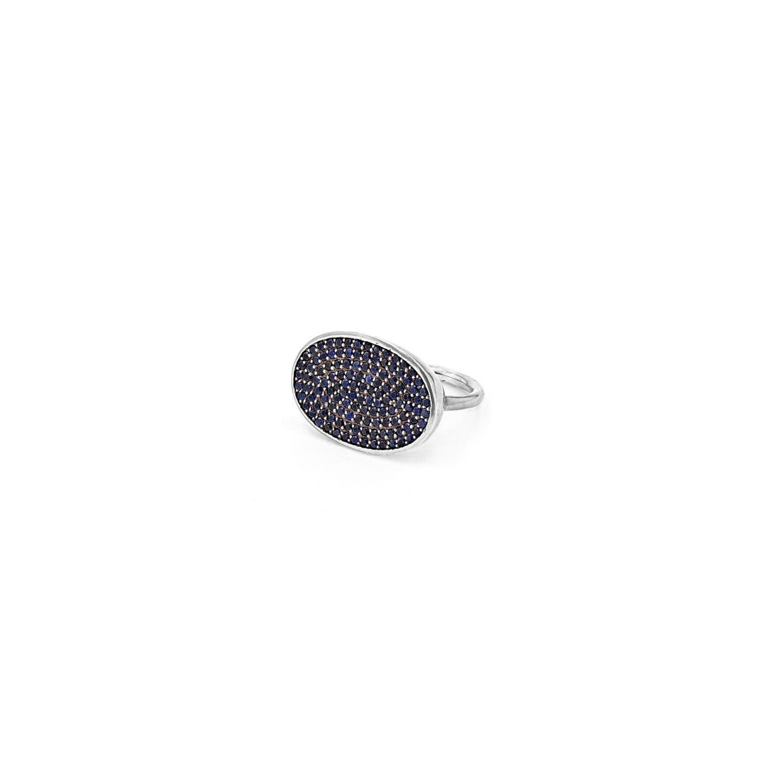 Pave Sapphire East West Ring