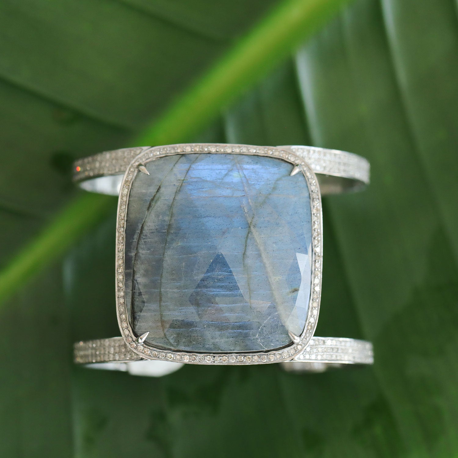 Labradorite Shield Cuff Bracelet