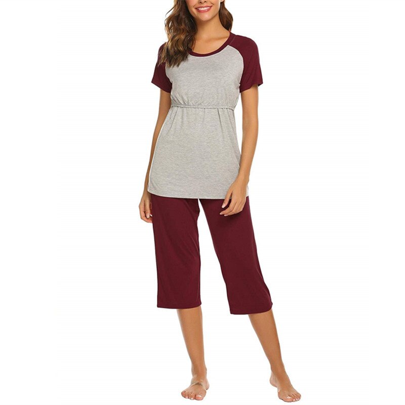 Women's Short Sleeve Modest Maternity Pajamas – Jen Clothing