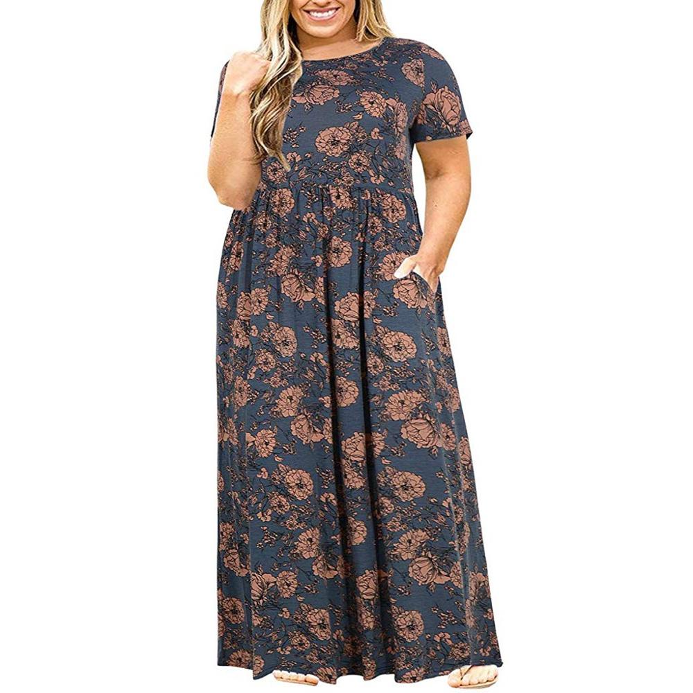 Women's Modest Maxi Dress with Short Sleeves Plus Sizes Available – Jen ...