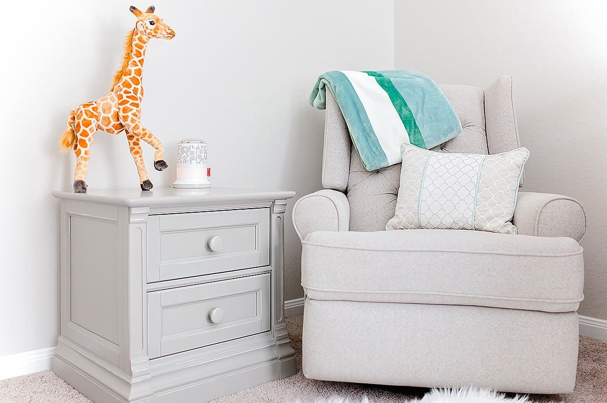 Solid Wood Nightstand - Gray Organic Finish