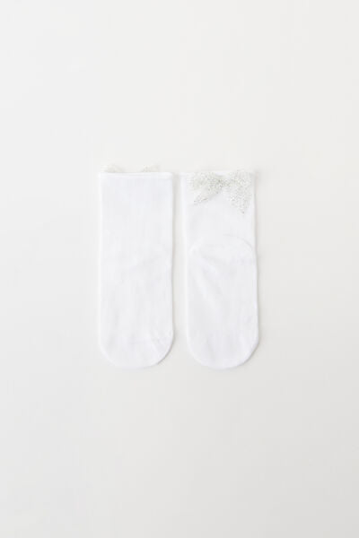 Lace Short Socks with Velvet Bow - Calzedonia