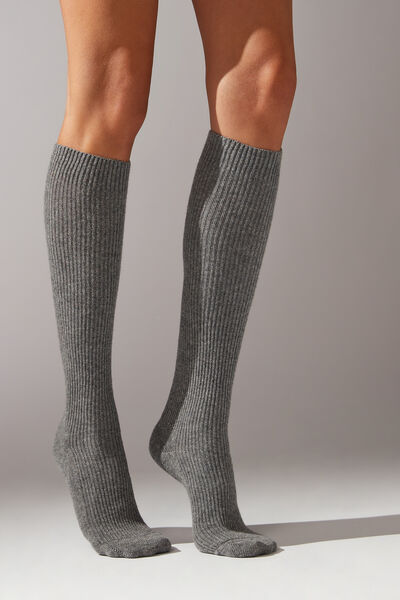 Men's Long Ribbed Socks with Wool and Cashmere - Calzedonia