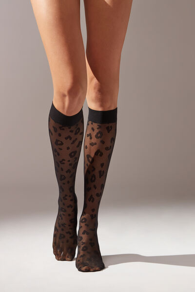 Calzedonia 30 Denier Sheer Tights With Back Seam And Bow in Natural