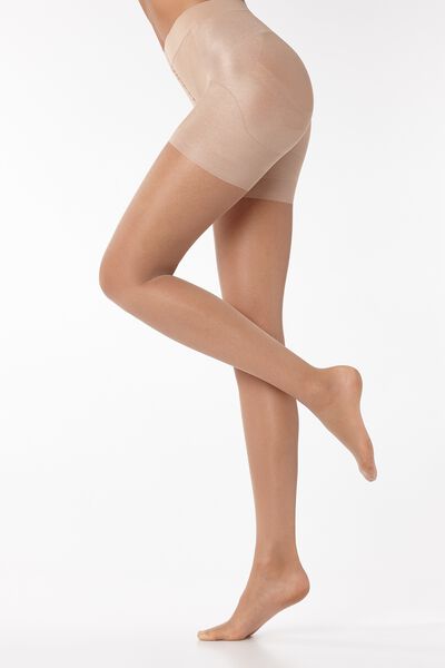 Calzedonia 30 Denier Sheer Tights With Back Seam And Bow in Natural