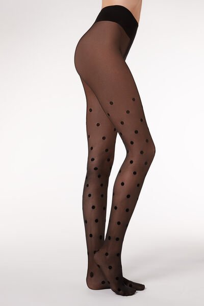 30 Denier Sheer Tights with Flocked “Girl Power” Wording - Calzedonia