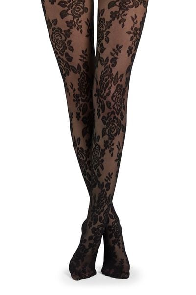 Longuette and Shorts Effect Tights in Glittery Velvet - Calzedonia