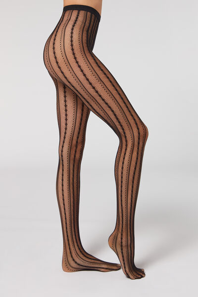 Large Flower Pattern Fishnet Tights - Calzedonia