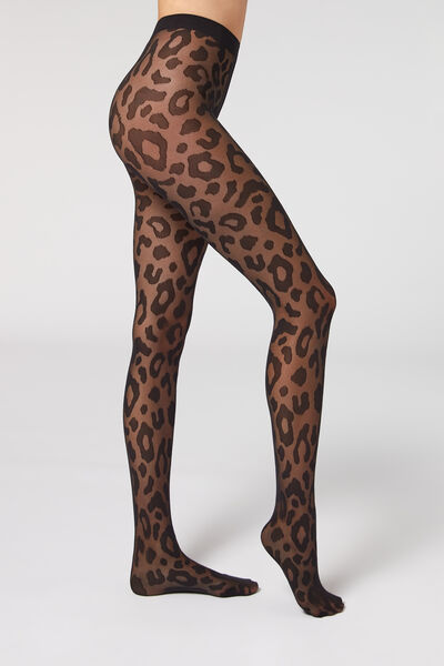 Windsor Leopard Print Sheer Tights