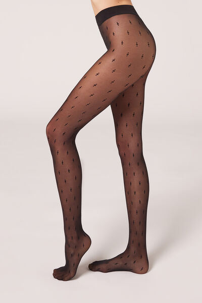 30 Denier Sheer Tights with Jewel Back Seam - Calzedonia