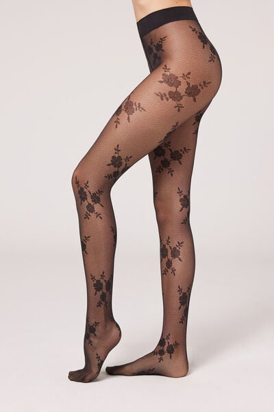 Glitter Diamond-Patterned Tulle Tights - Calzedonia
