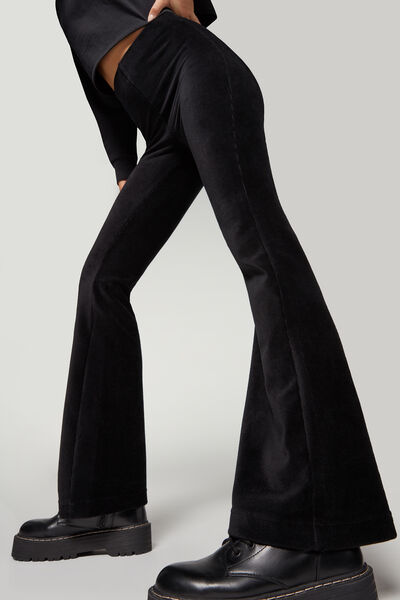 Flared Leggings in Micro-rib Velvet - Calzedonia