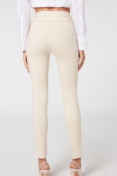 Coated Skinny Sailor Leggings with Buttons - Calzedonia