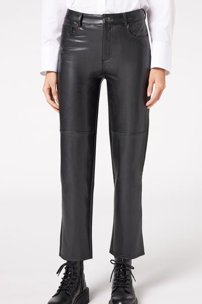 Skinny Thermal Coated-Effect Leggings with All Over Stud Detail - Calzedonia