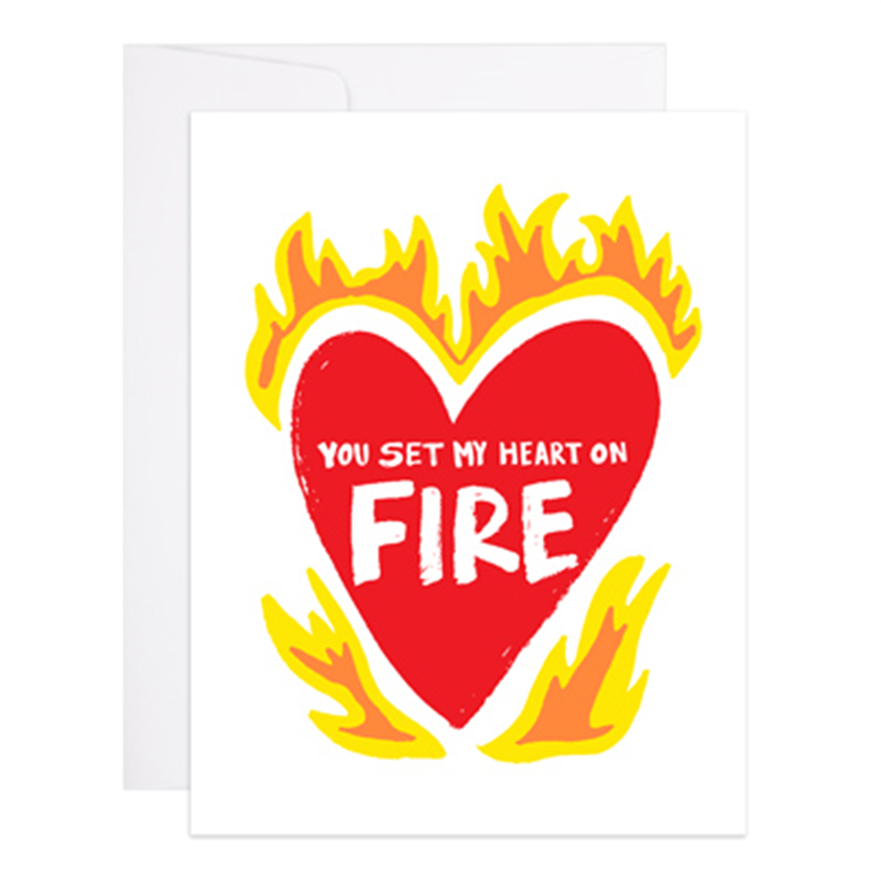 Heart On Fire Greeting Card Pamm Shop