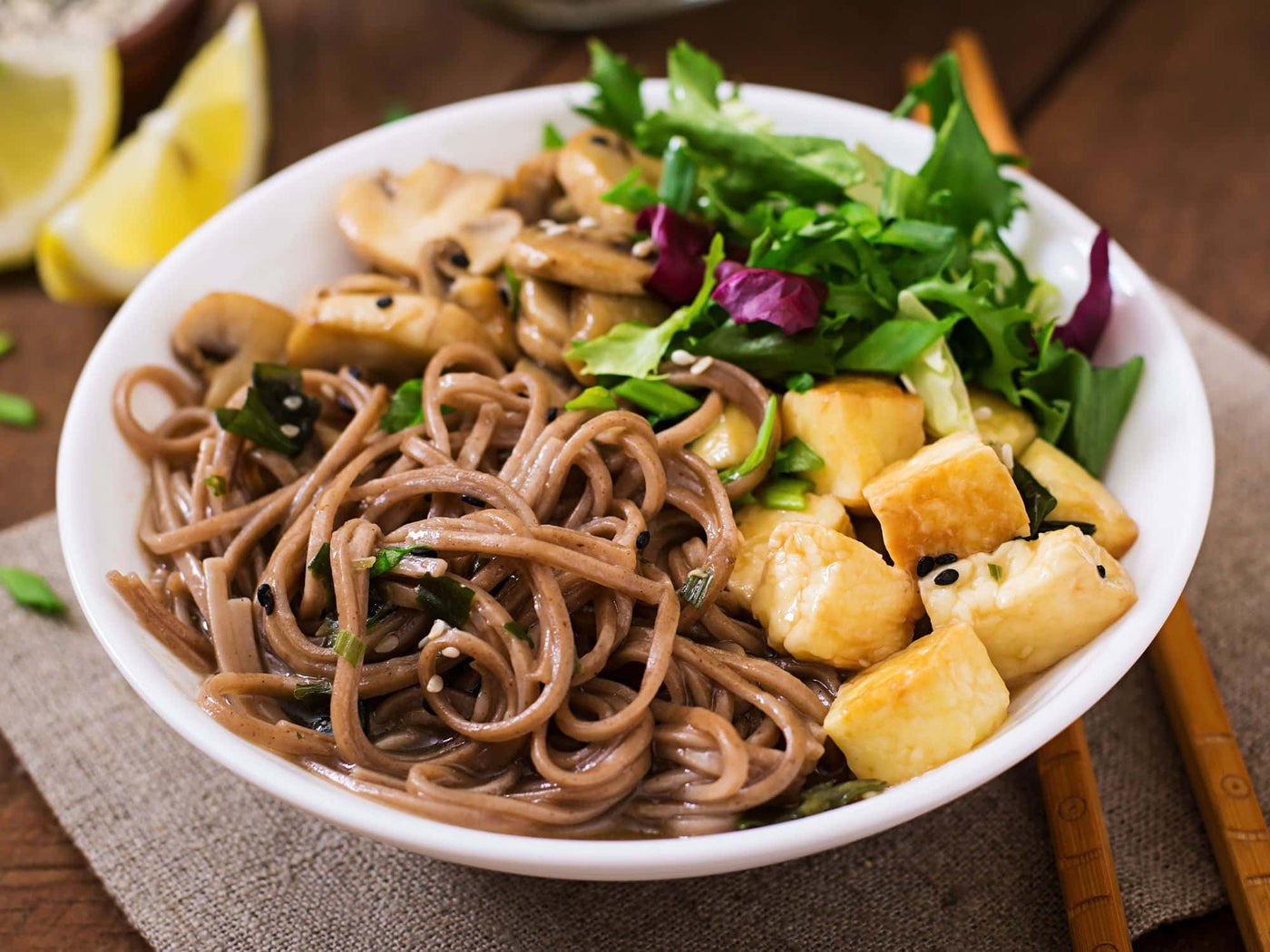 What Is The Traditional Okinawa Diet SpermidineLIFE US   Miso And Soba Noodle Soup With Roasted Tofu And Mu PLTQ9FS Sml 1400x 