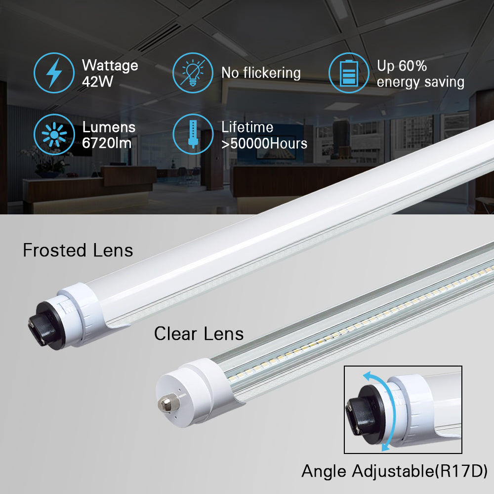 Konlite T8 8ft LED Tube | FA8 or R17D Base 42W | RevolveLED – Revolve LED