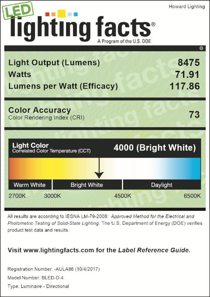 Howard Lighting LED Outdoor Flood Light - 72W Lumens - Revolve LED