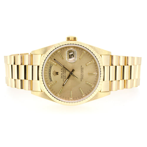 Rolex Datejust President 18k Gold Diamond/Ruby Pyramid 26mm Watch B/P N  69258 - Jewels in Time