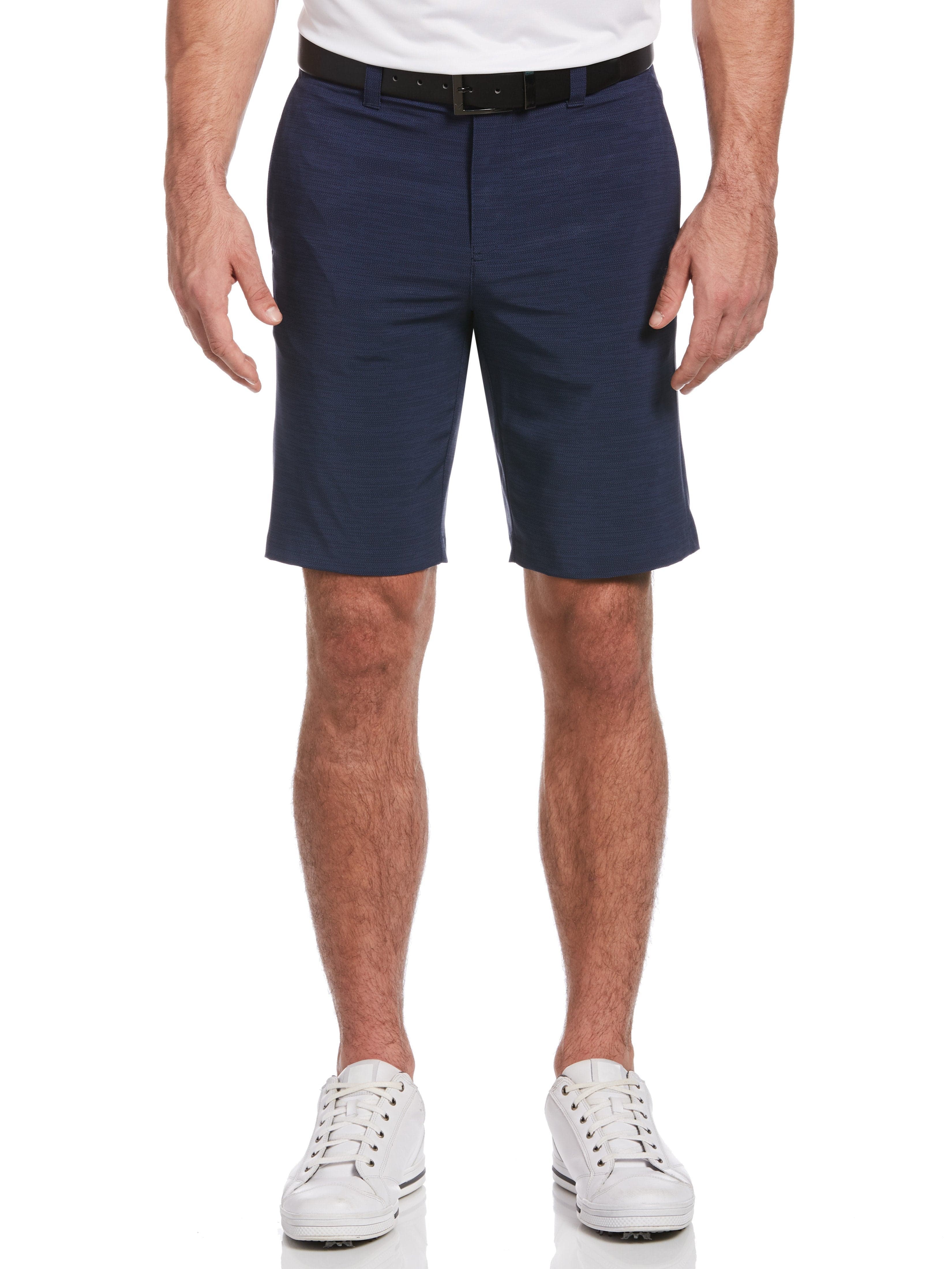 Callaway Apparel Mens Big & Tall Printed Herringbone Shorts, Size 46B, Navy Blue, Polyester/Elastane | Golf Apparel Shop