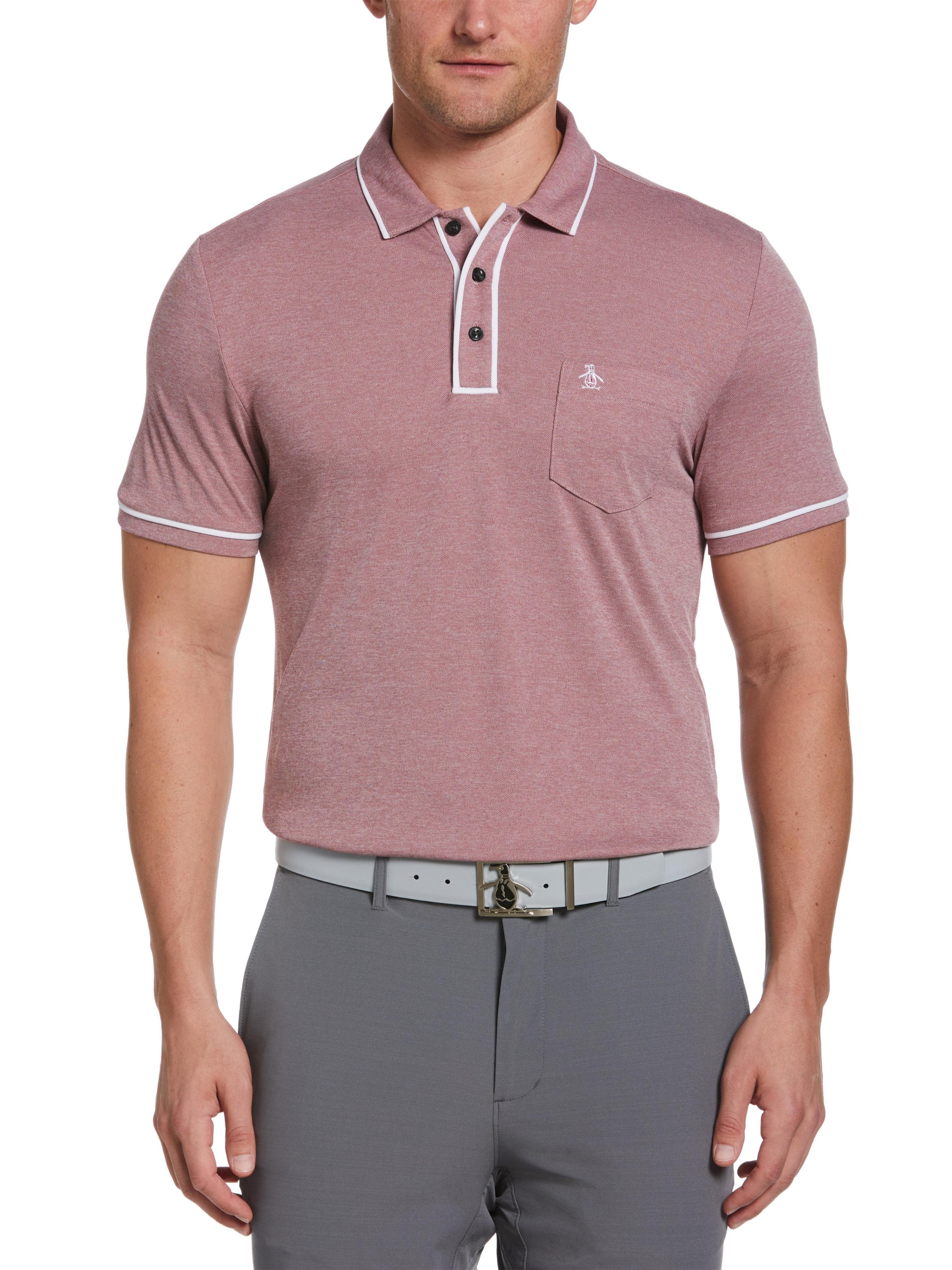 Original Penguin Mens Performance Earl™ Polo Shirt, Size Small, Cordovan Red, 100% Polyester | Golf Apparel Shop