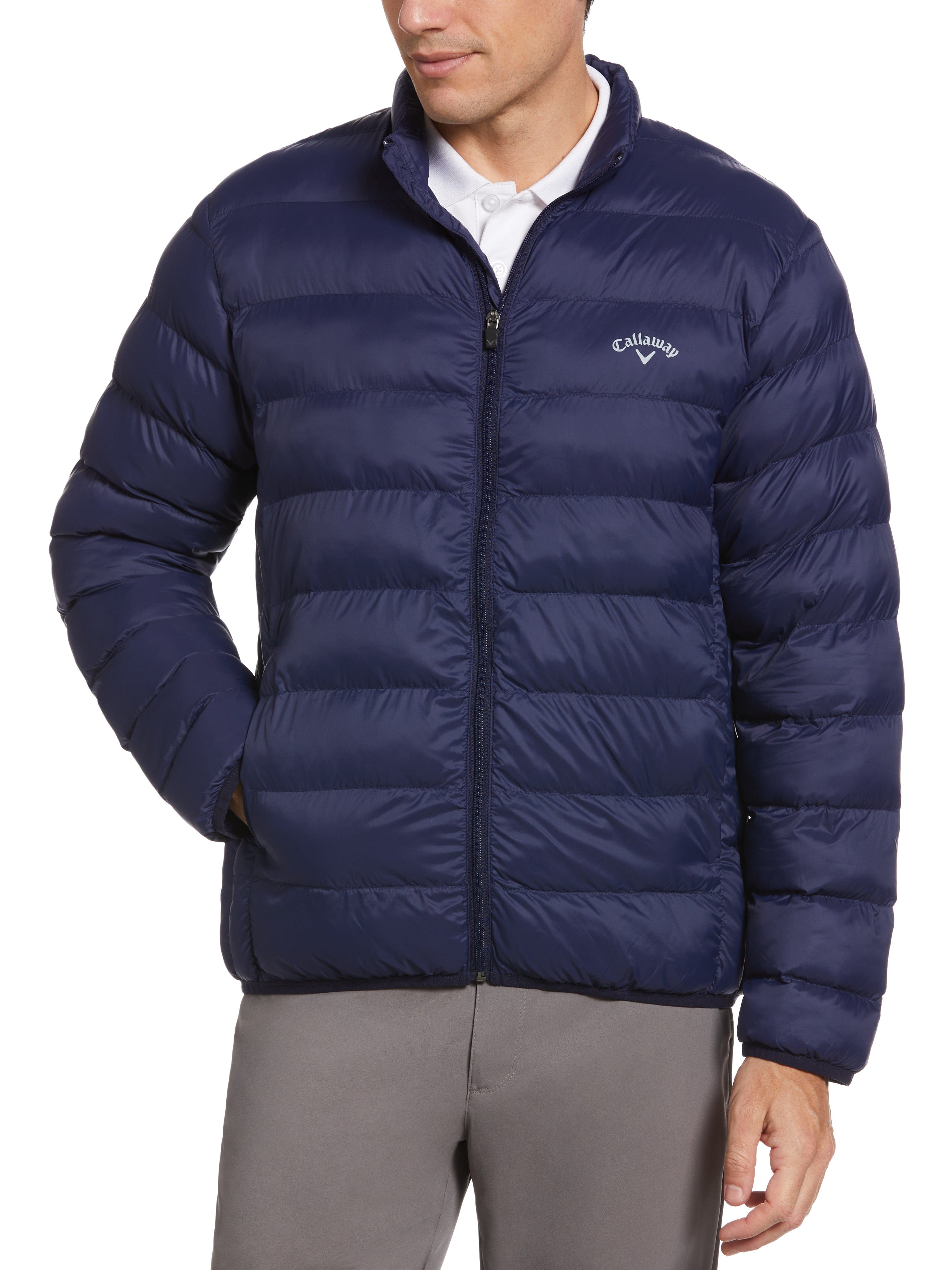 Callaway Apparel Mens Puffer Jacket Top, Size 2XL, Navy Blue, 100% Nylon | Golf Apparel Shop