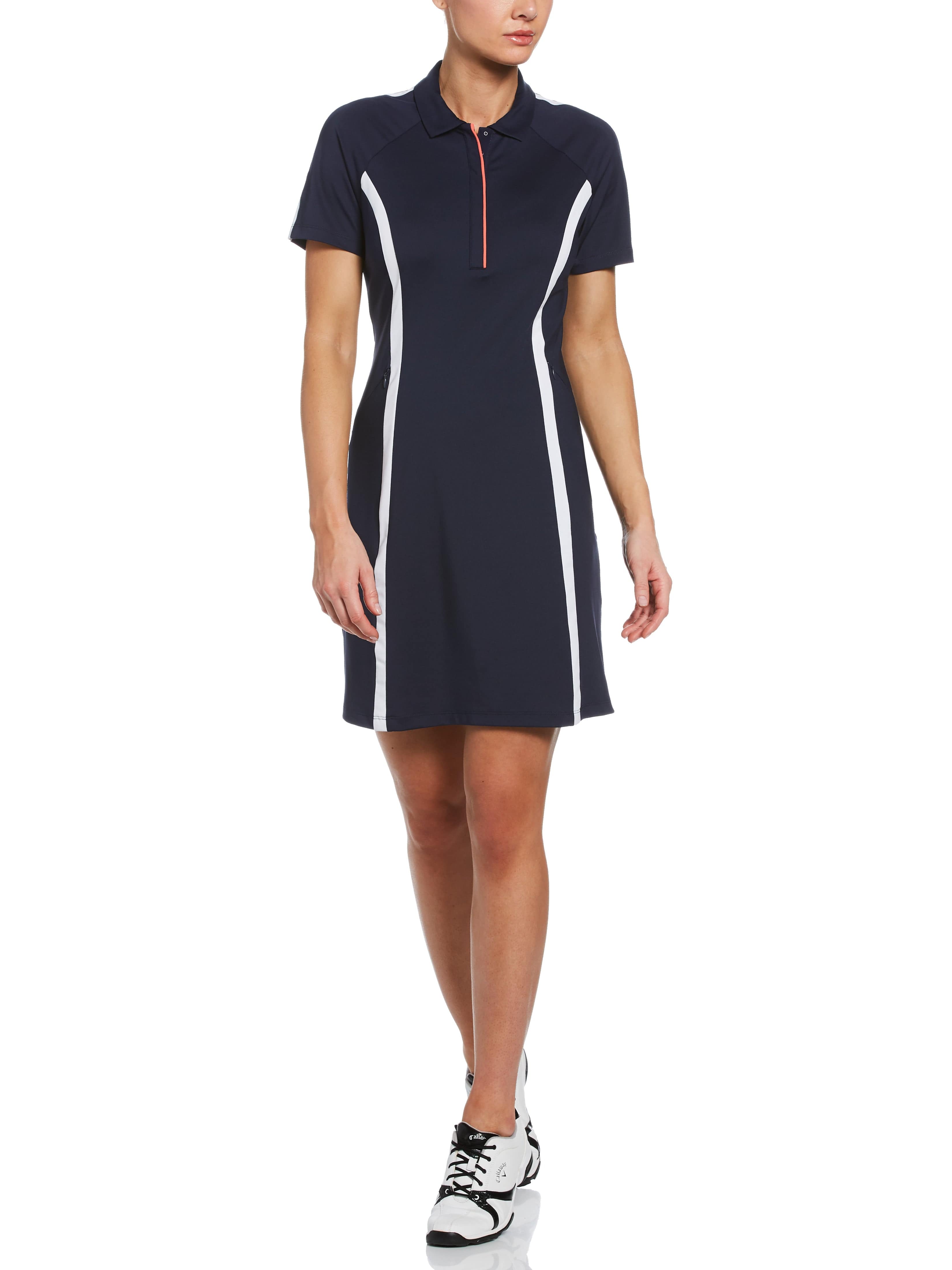 Callaway Apparel Women"s Plus Swing Tech™ Color Block Golf Dress, Size 1X, Navy Blue, Polyester/Spandex | Golf Apparel Shop