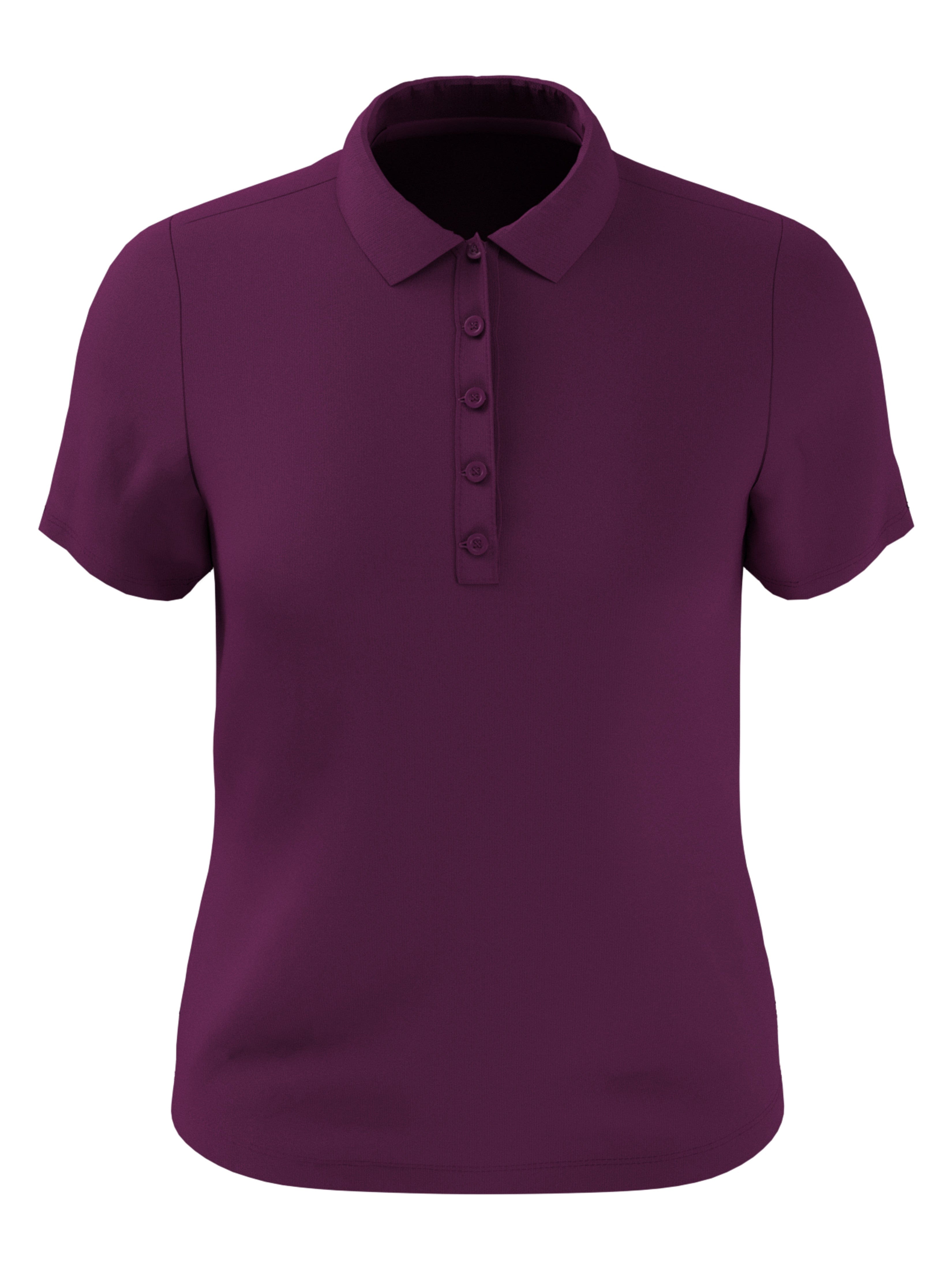 Callaway Apparel Womens Swing Tech™ Solid Polo Shirt, Size Small, Dark Purple, 100% Polyester | Golf Apparel Shop