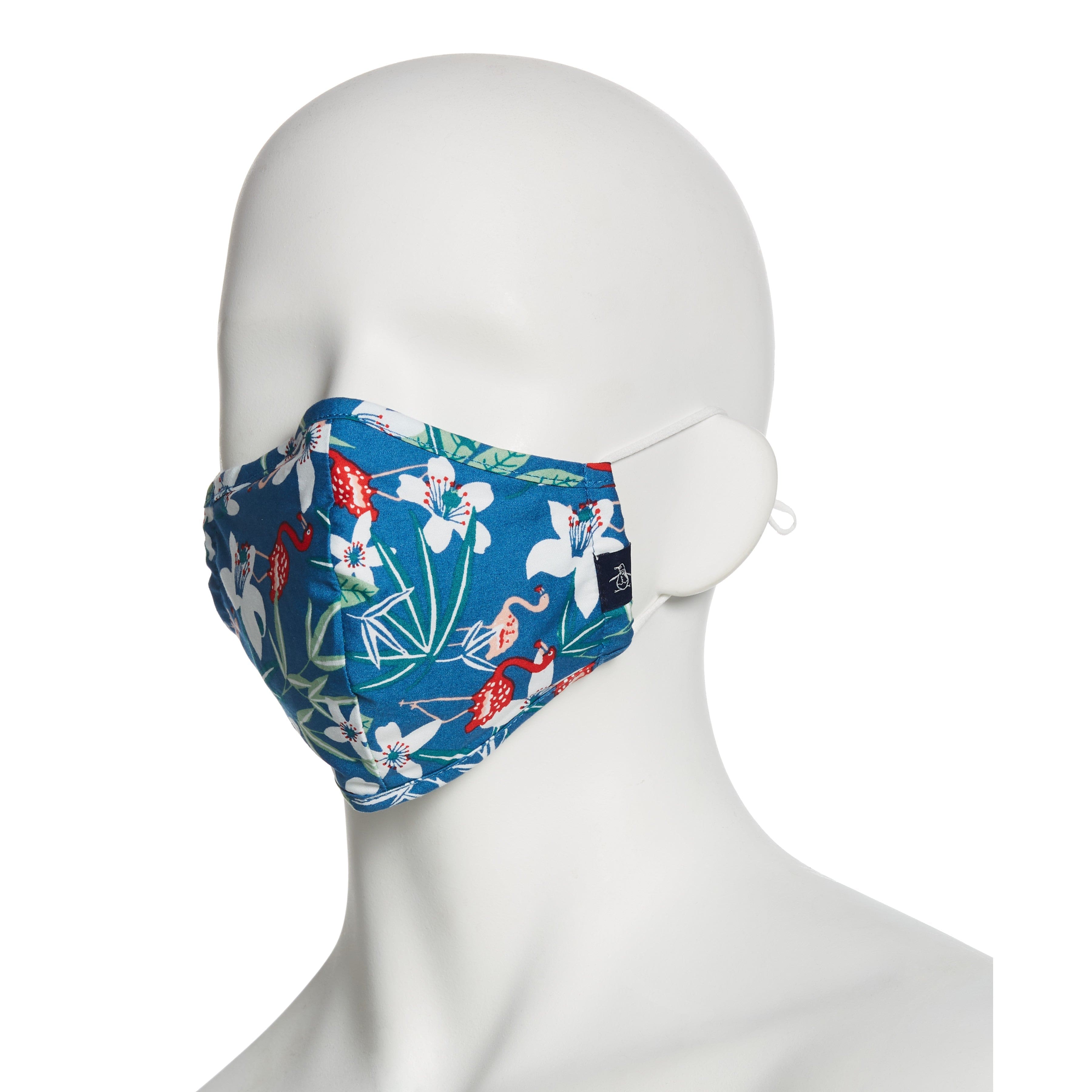 Original Penguin Assorted Poplin Print 3 Pack Rounded Face Mask, Assortment 133 White, 100% Cotton | Golf Apparel Shop