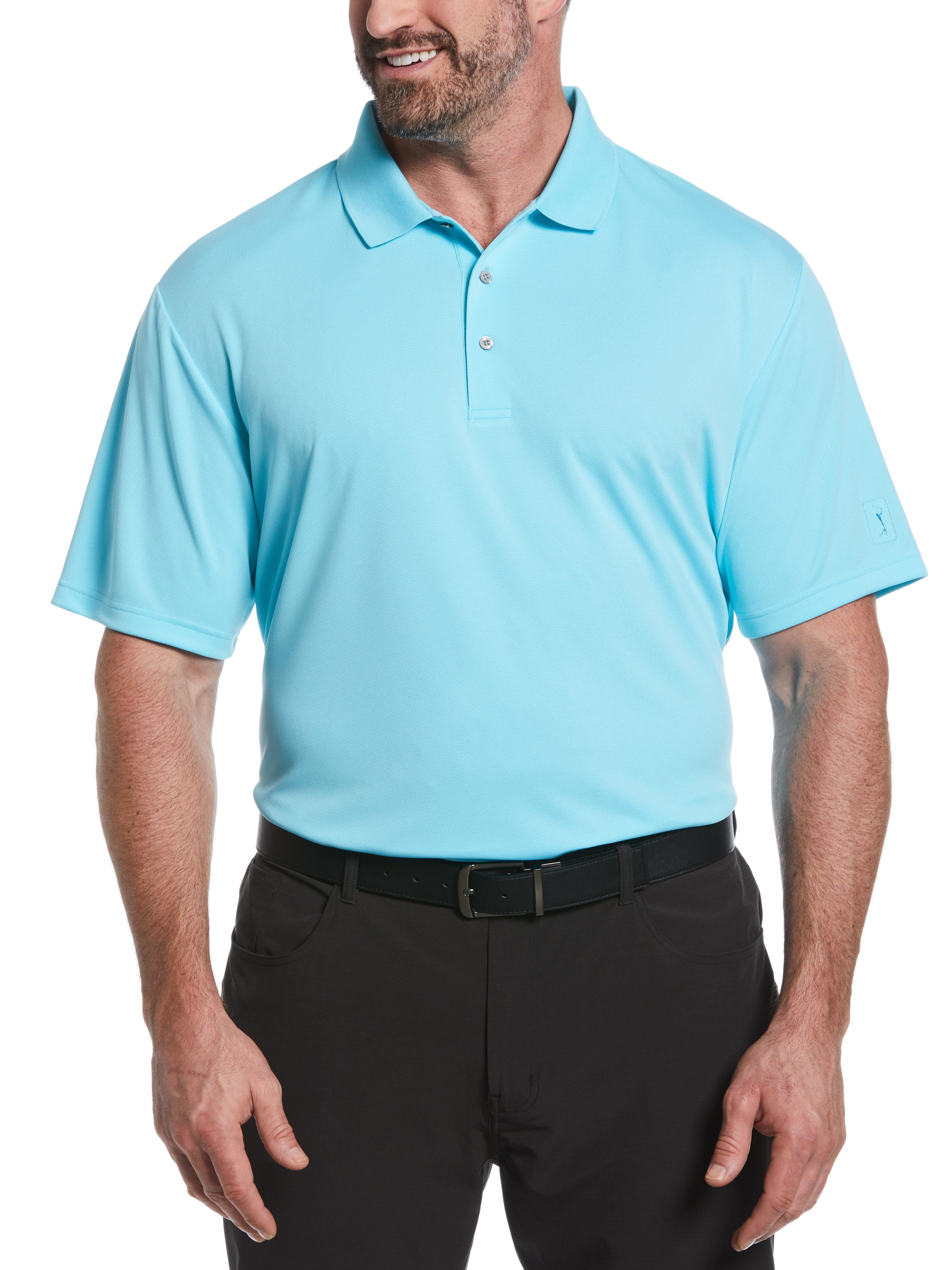 PGA TOUR Apparel Men's Big & Tall AirFlux™ Solid Mesh Golf Polo Shirt ...