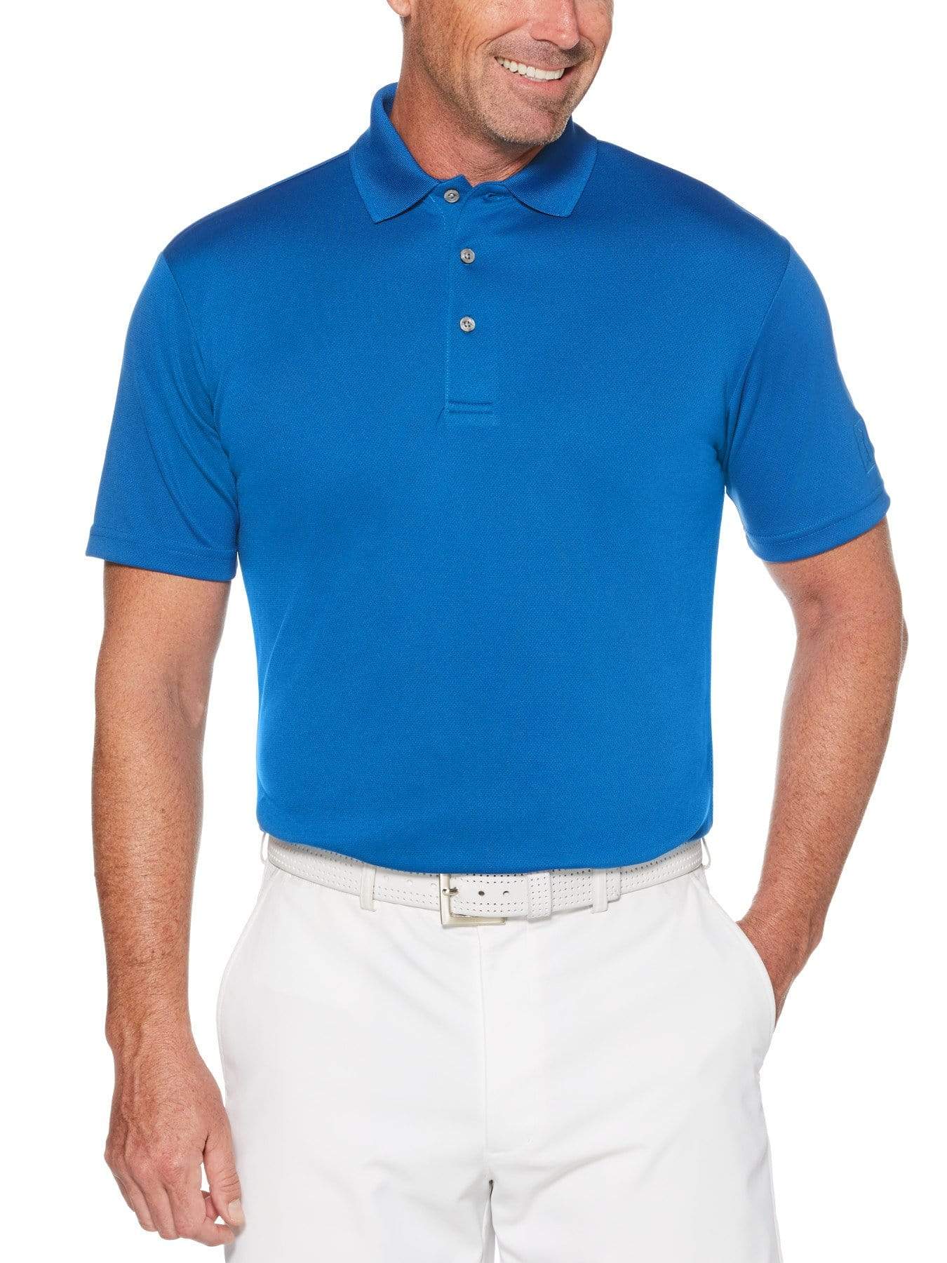 PGA TOUR Apparel Mens Big & Tall AirFlux™ Solid Mesh Polo Shirt, Size 3X, Classic Blue, 100% Polyester | Golf Apparel Shop