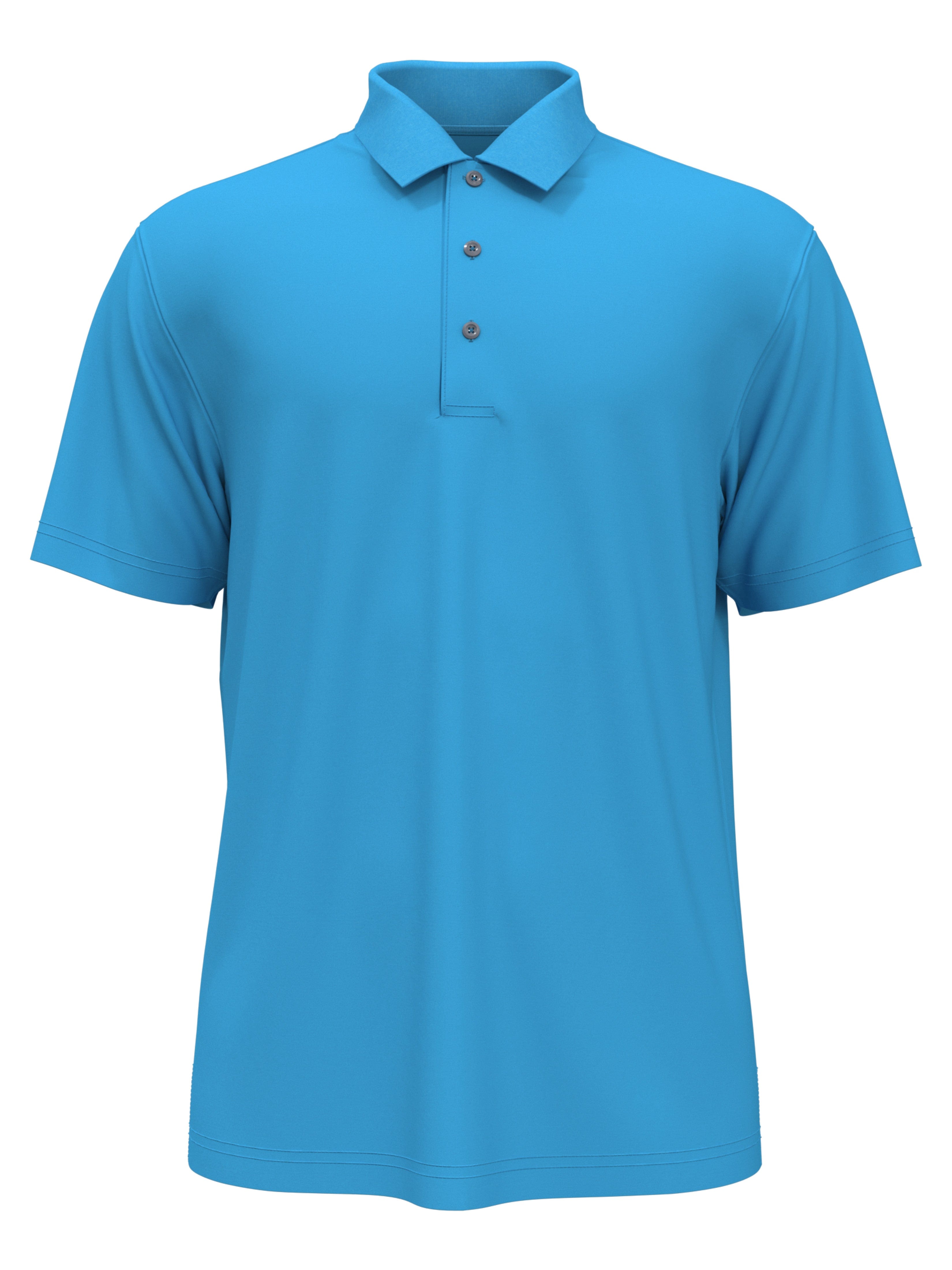 PGA TOUR Apparel Boys AirFlux™ Solid Mesh Golf Polo Shirt, Size Large, Blue Blossom, 100% Polyester | Golf Apparel Shop