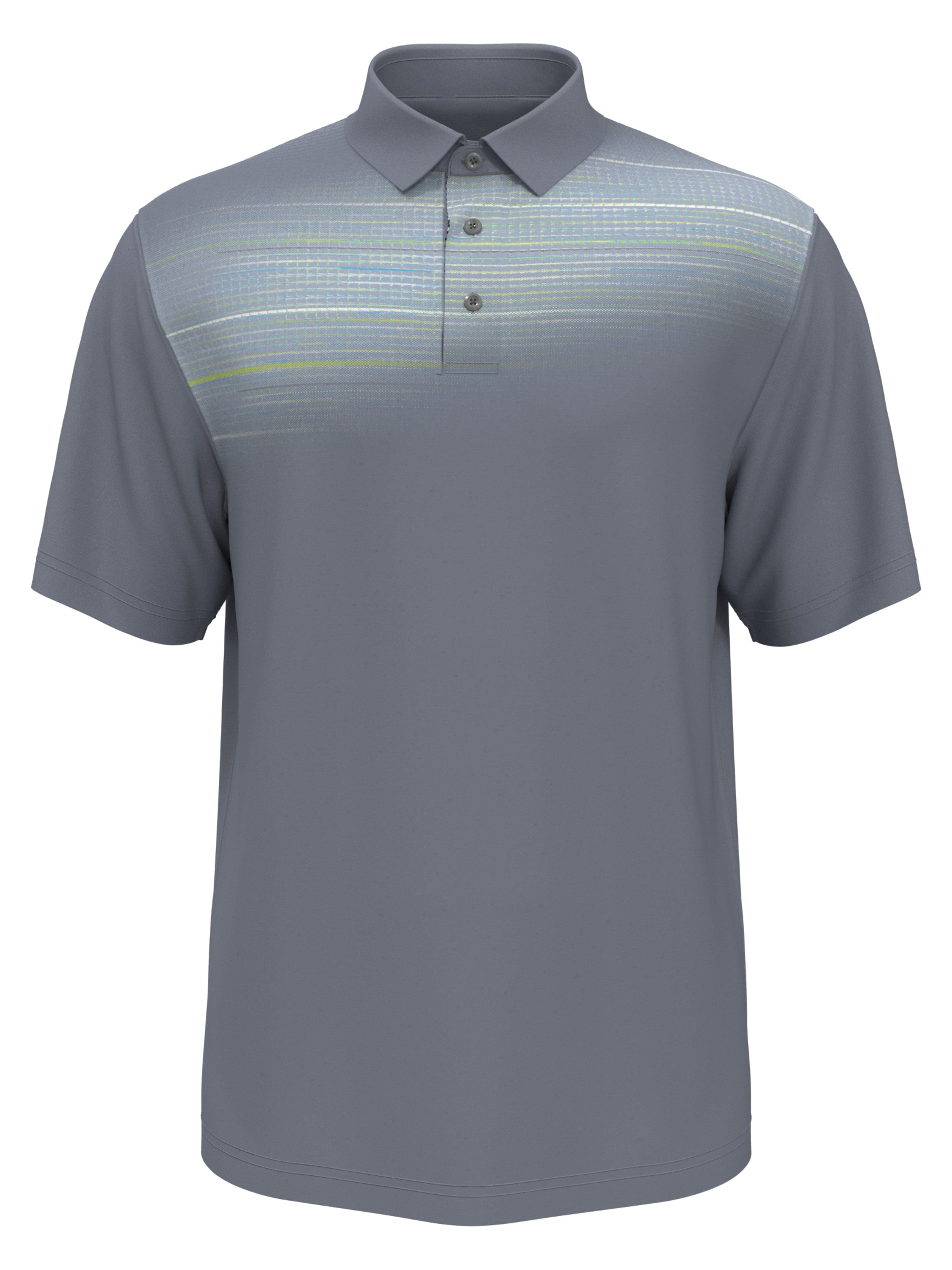 PGA TOUR Apparel Boys Amplified Space Dye Golf Polo Shirt, Size Medium, Tradewinds Gray, 100% Polyester | Golf Apparel Shop