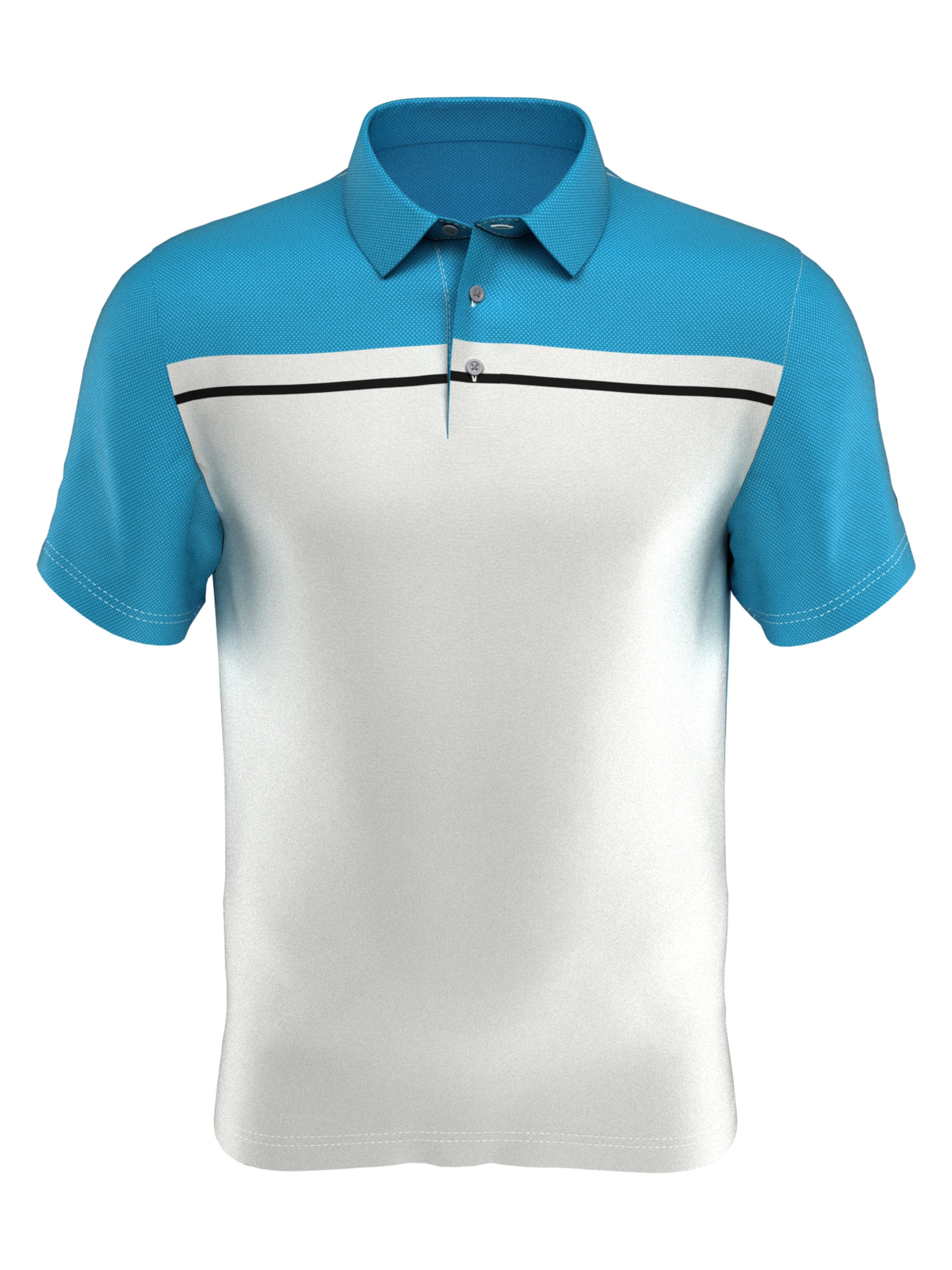 PGA TOUR Apparel Boys Birdseye Print Polo Shirt, Size Large, White, 100% Polyester | Golf Apparel Shop