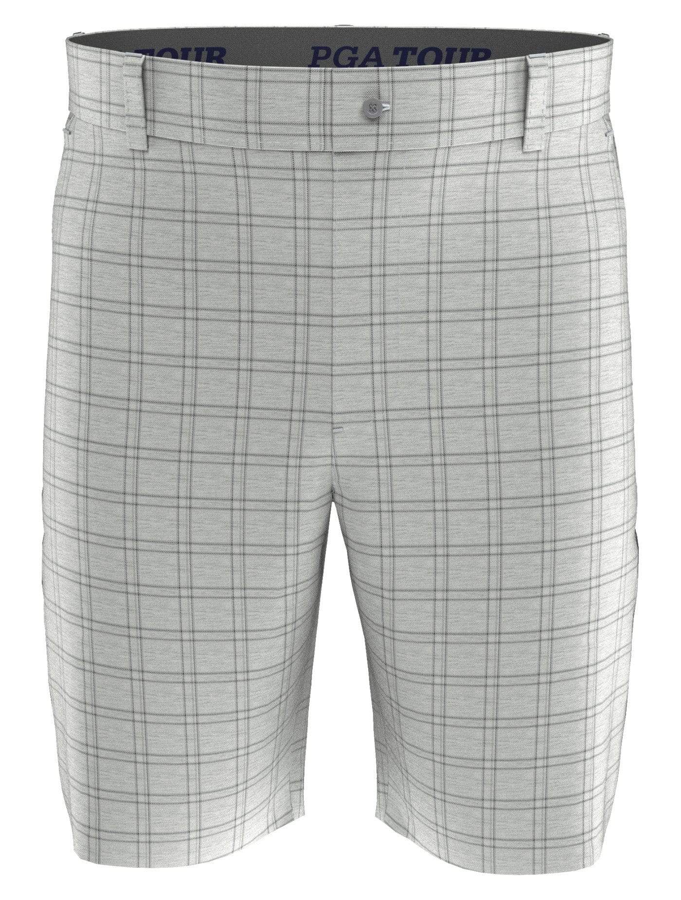 PGA TOUR Apparel Boys Flat Front Textured Golf Shorts, Size Large, White, Polyester/Elastane | Golf Apparel Shop