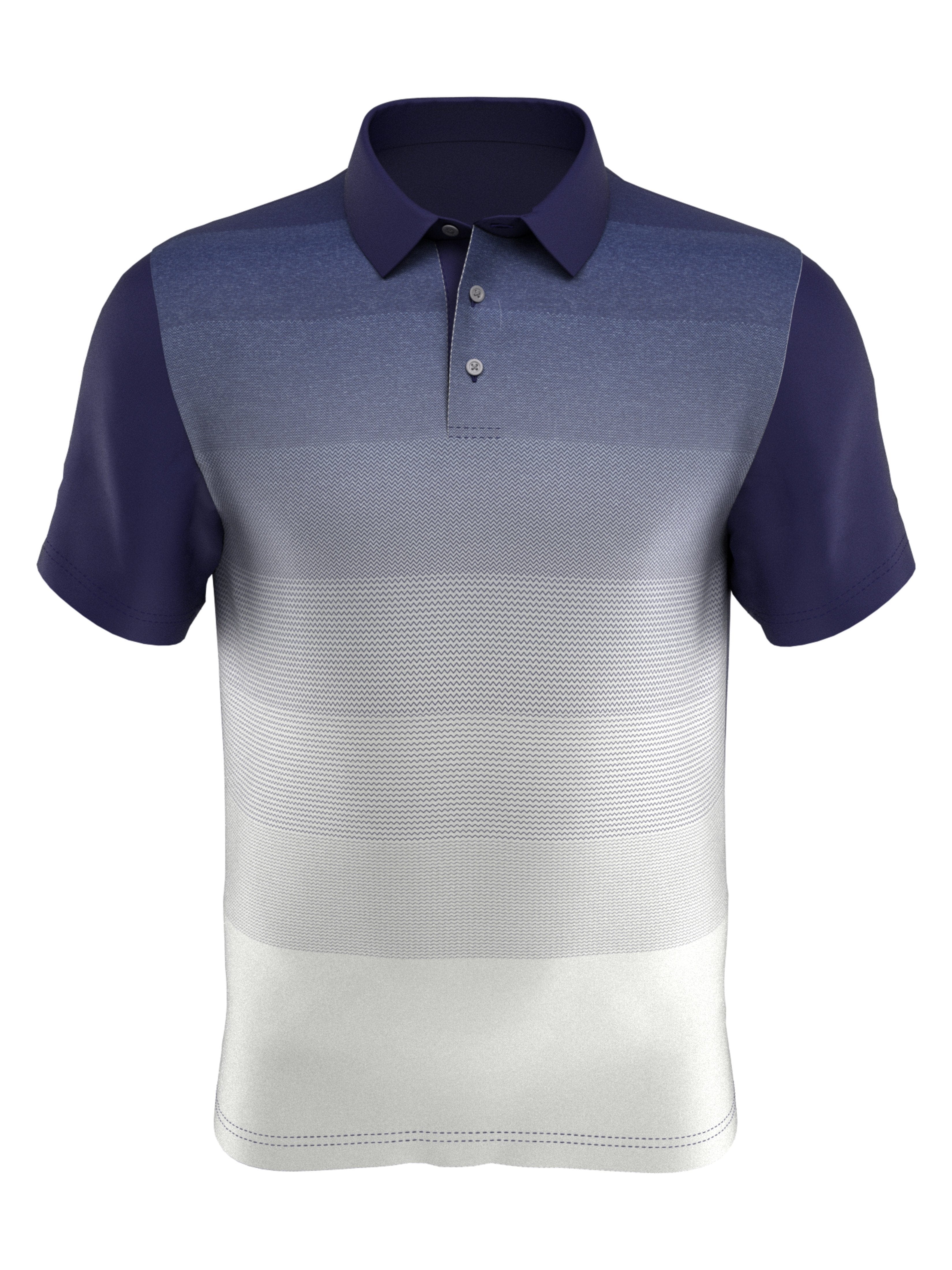 PGA TOUR Apparel Boys Front Ombre Polo Shirt, Size Large, Blueprint, 100% Polyester | Golf Apparel Shop