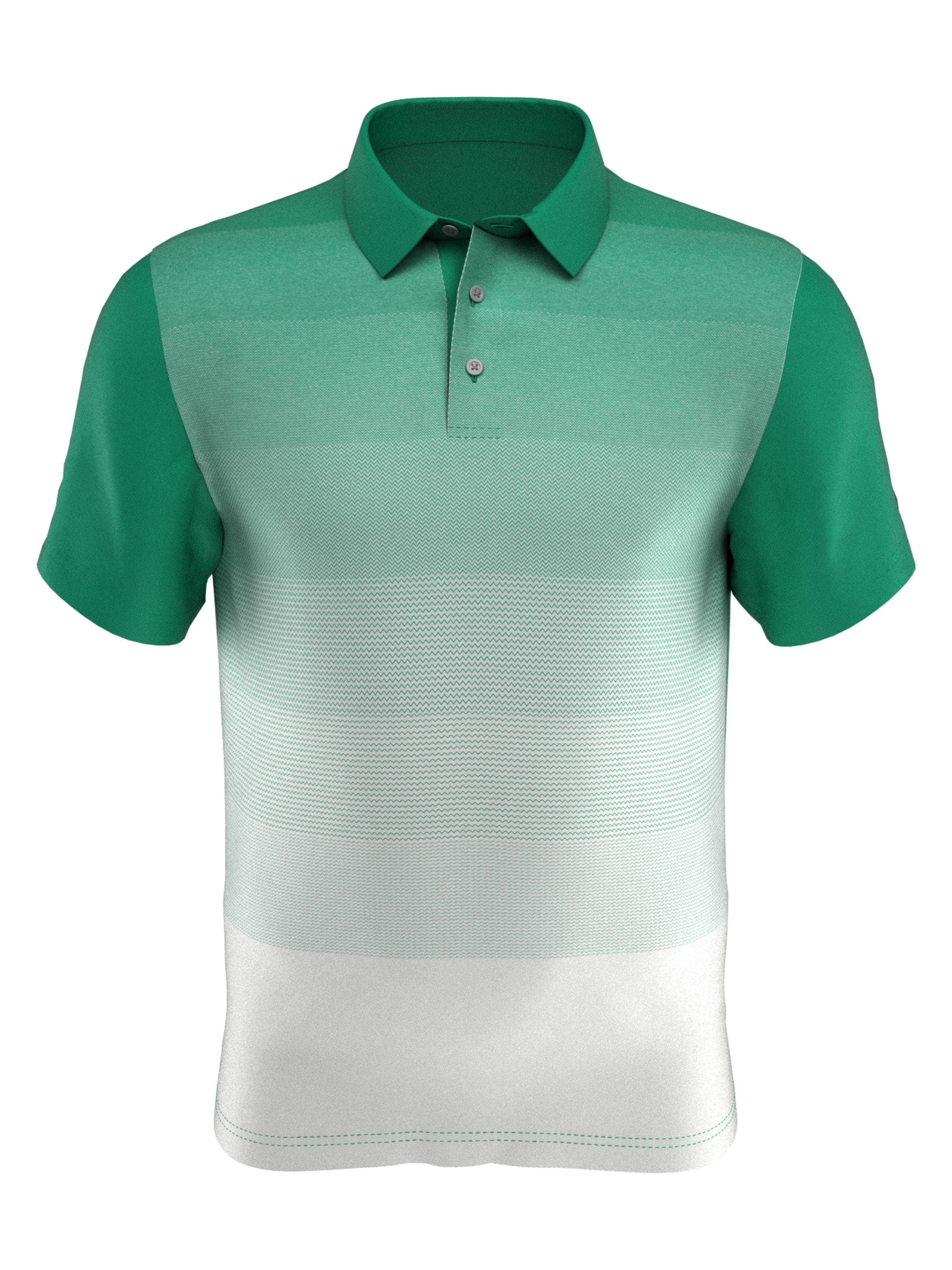 PGA TOUR Apparel Boys Front Ombre Polo Shirt, Size Medium, Tennis Court Green, 100% Polyester | Golf Apparel Shop