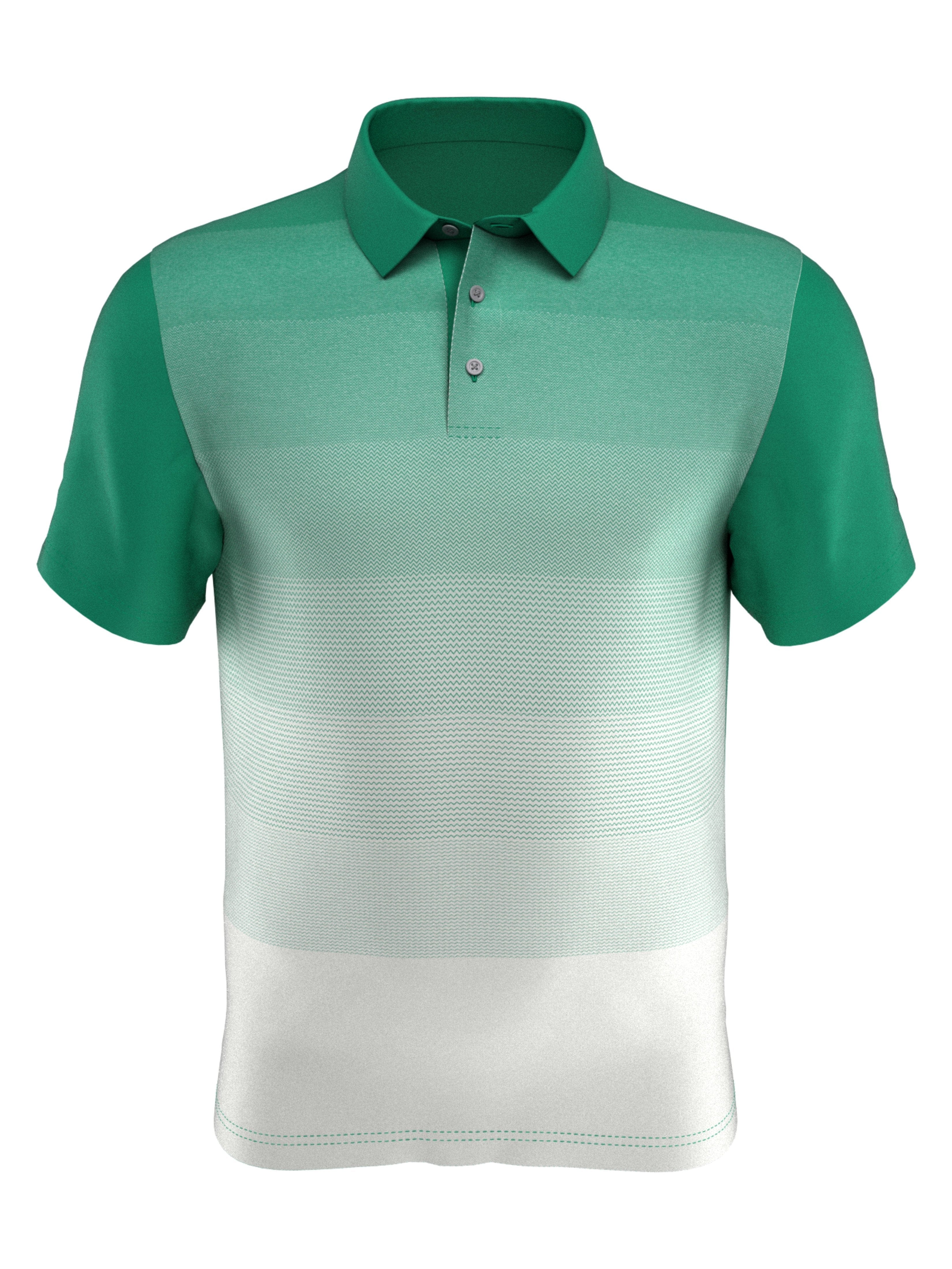 PGA TOUR Apparel Boys Front Ombre Polo Shirt, Size XL, Tennis Court Green, 100% Polyester | Golf Apparel Shop