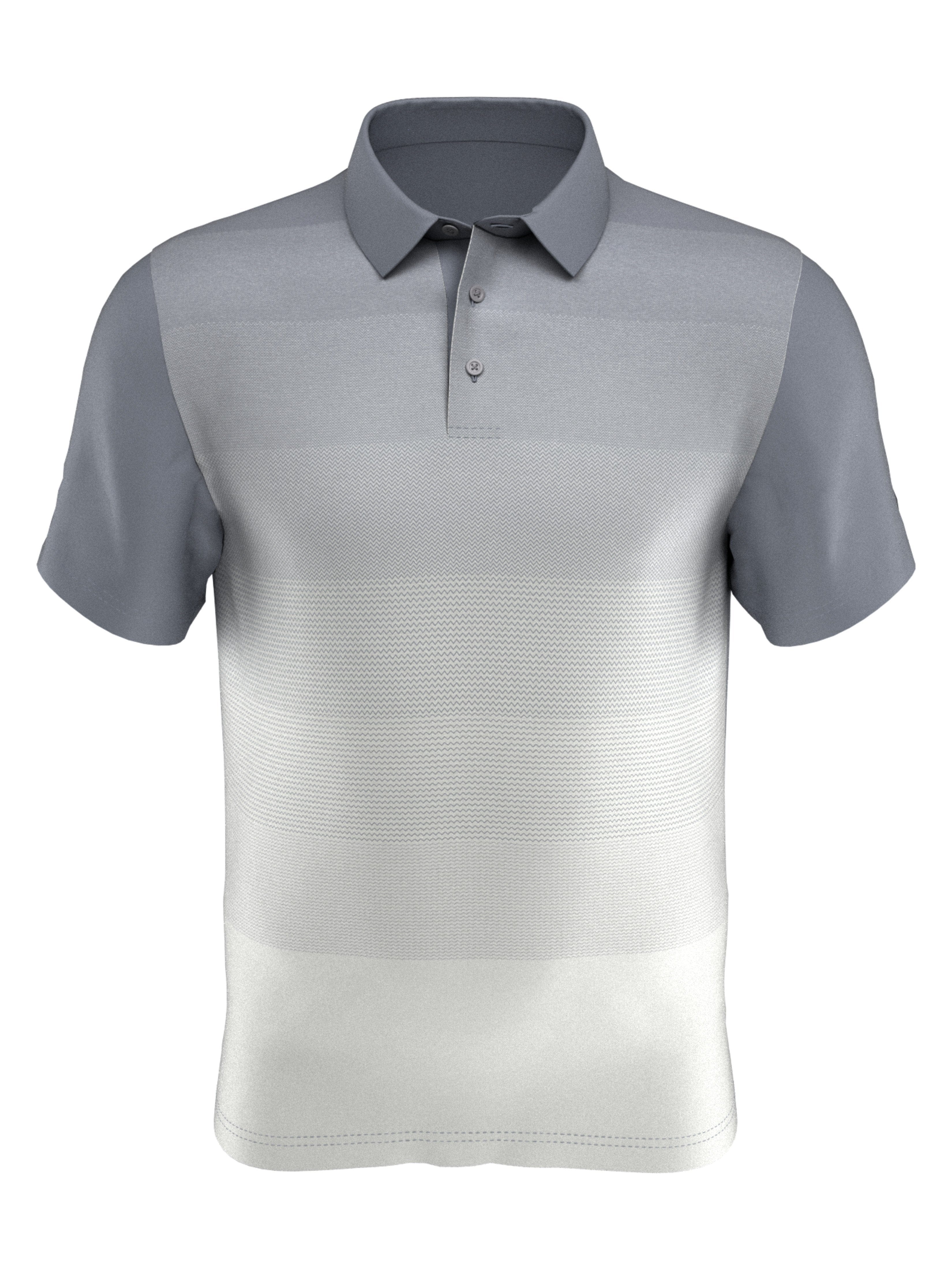 PGA TOUR Apparel Boys Front Ombre Polo Shirt, Size Medium, Tradewinds Gray, 100% Polyester | Golf Apparel Shop