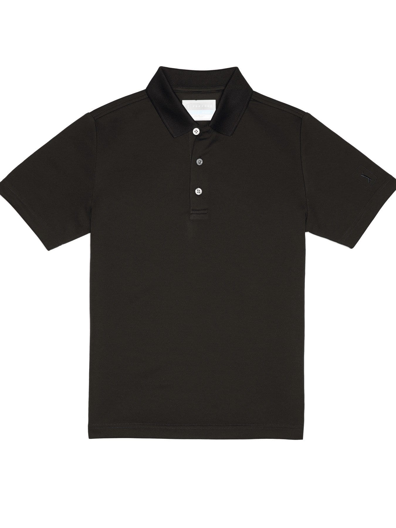 PGA TOUR Apparel Boys Short Sleeve AirFlux™ Polo Shirt, Size Large, Black, 100% Polyester | Golf Apparel Shop