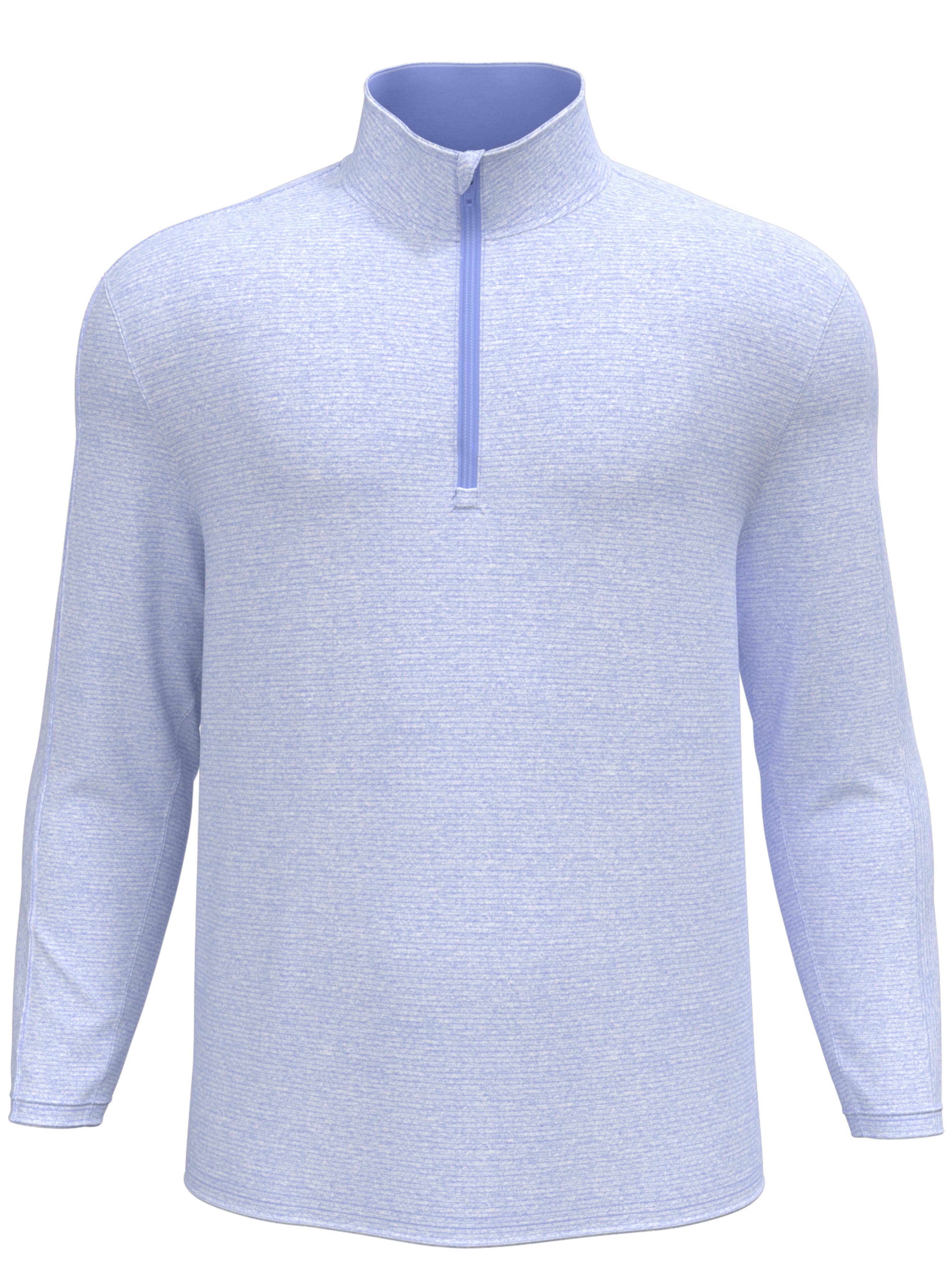 Jack Nicklaus Mens 1/4 Zip Sun Shade Base Layer Golf Shirt, Size Large, Light Coastline Bl Heather Blue, Polyester/Elastane | Golf Apparel Shop