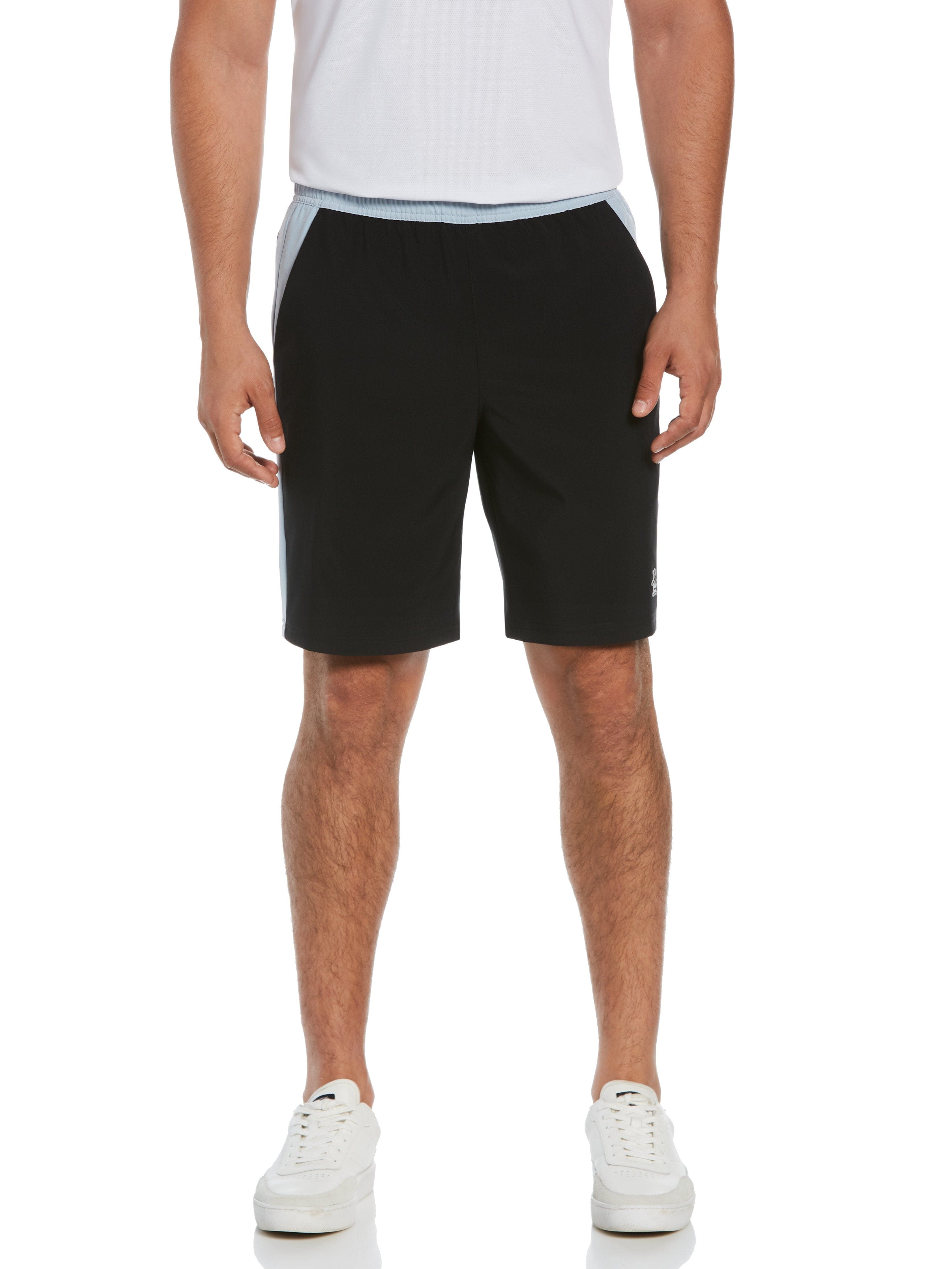 Original Penguin Mens 4-Way Stretch Color Block Shorts, Size XL, Black, Polyester/Spandex | Golf Apparel Shop