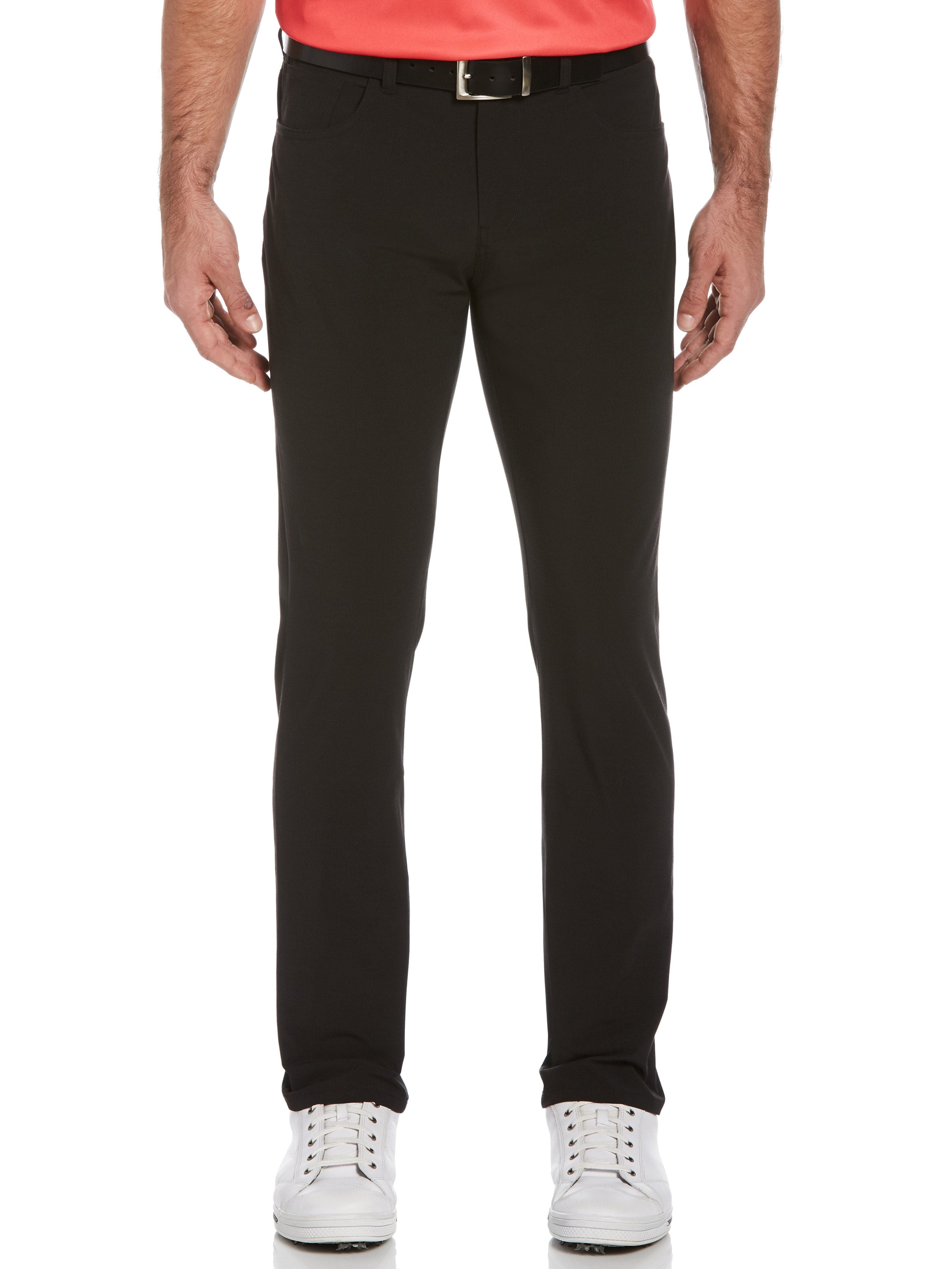 Jack Nicklaus Mens 5 Pocket Horizon Golf Pants, Size 36 x 34, Black Heather, Polyester/Cotton/Elastane | Golf Apparel Shop