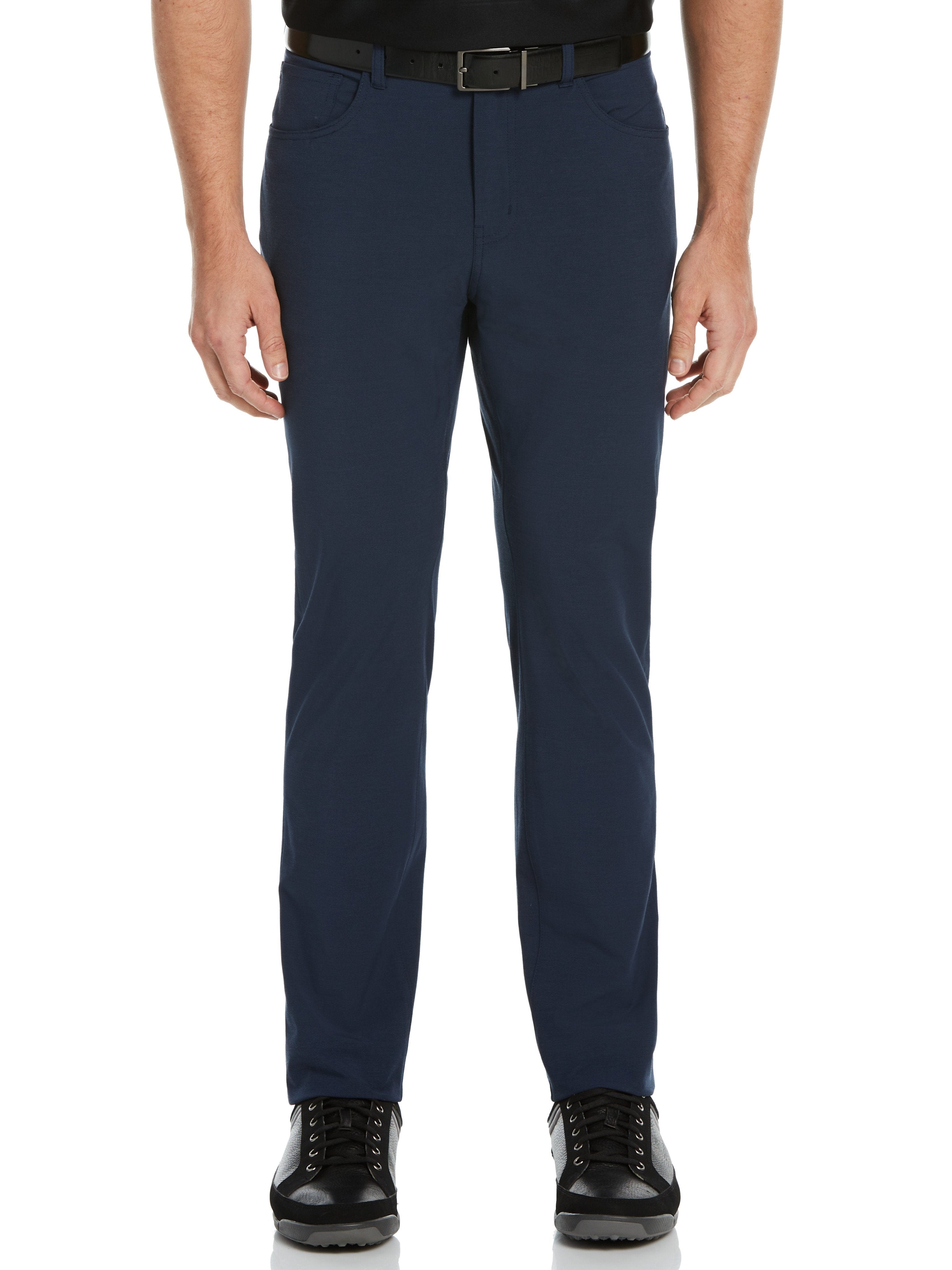 Jack Nicklaus Mens 5 Pocket Horizon Golf Pants, Size 36 x 34, Deep Navy Heather Blue, Polyester/Cotton/Elastane | Golf Apparel Shop
