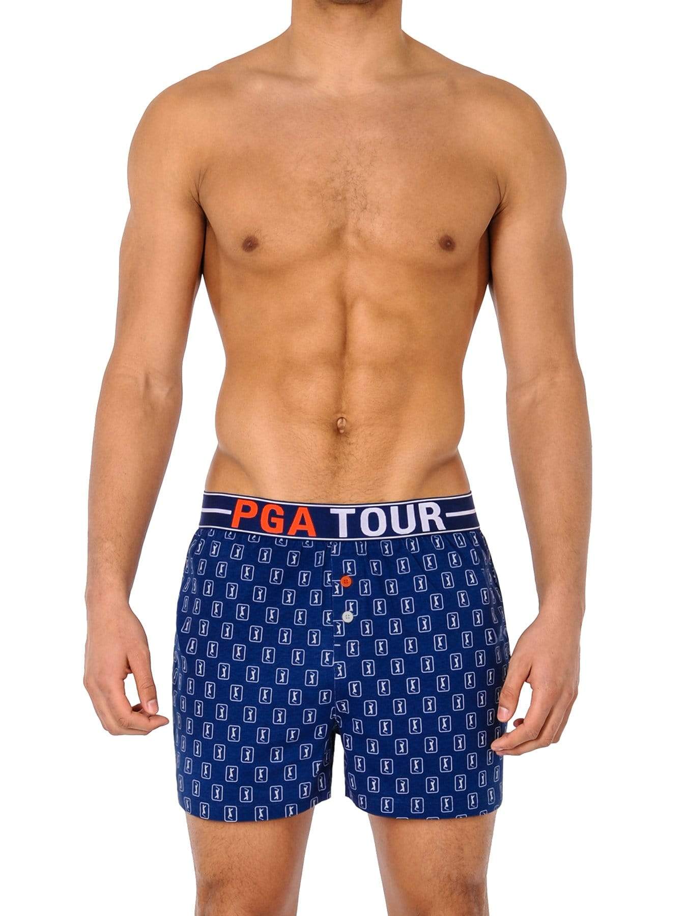 PGA TOUR Apparel Mens Allover Printed Loose Boxer Short Underwear, Size Small, Navy Blue, 100% Cotton | Golf Apparel Shop