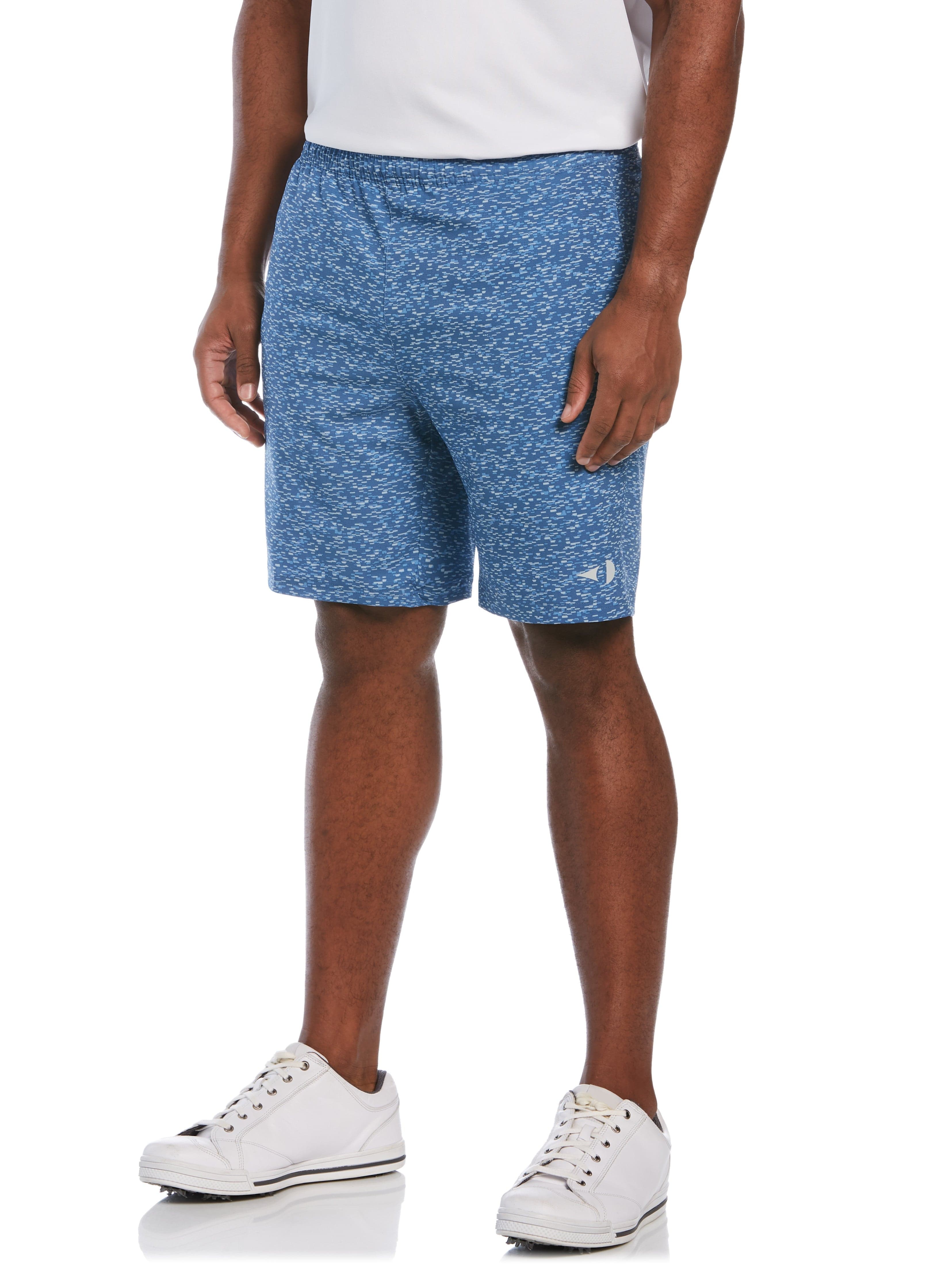 Grand Slam Mens Athletic Printed Tennis Short, Size Large, Blue Horizon, Polyester/Elastane | Golf Apparel Shop